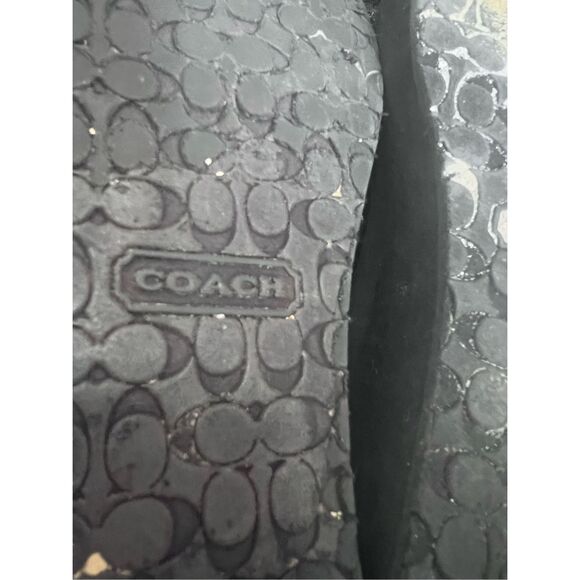 Coach Jolene Leather Platform Signature Flip Flop Sandals 8 B Signature C Black - Picture 7 of 7